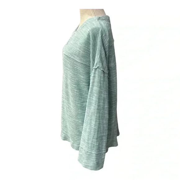 Soft Surroundings V-Neck Wide Sleeves Teal Tunic Sweater Women’s size Large - Picture 2 of 13